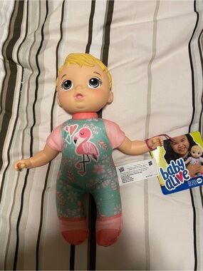 🦩 New Baby Alive Plush Doll Flamingo Outfit Soft Baby Doll Hasbro Approx 9” NWT
